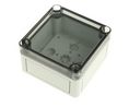 TK PS Series Grey Polystyrene Enclosure, IP66, Transparent Lid, 94 x 94 x 57mm